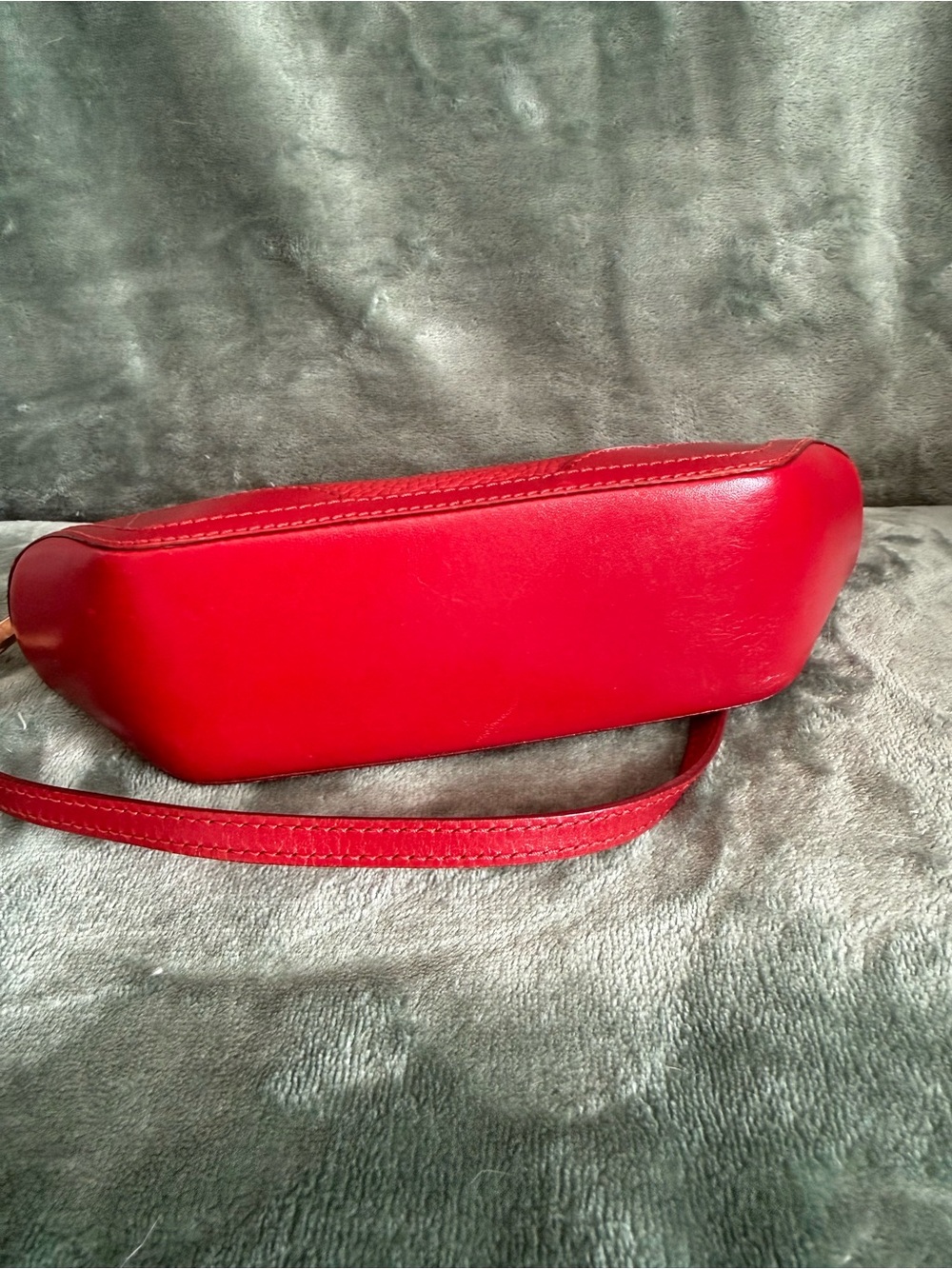 Burberry Red Pebbled Leather Dome Crossbody Bag with Gold Hardware - Picture 8 of 13
